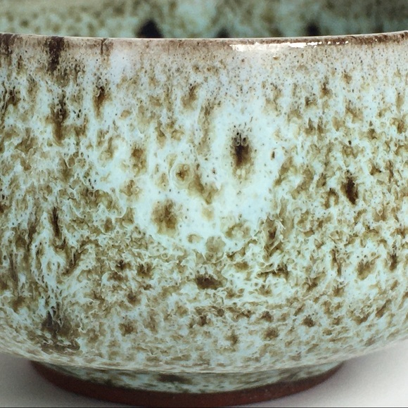 Sugar and creamer hand made speckled drip glaze green brown EUC unique vintage - Picture 9 of 16